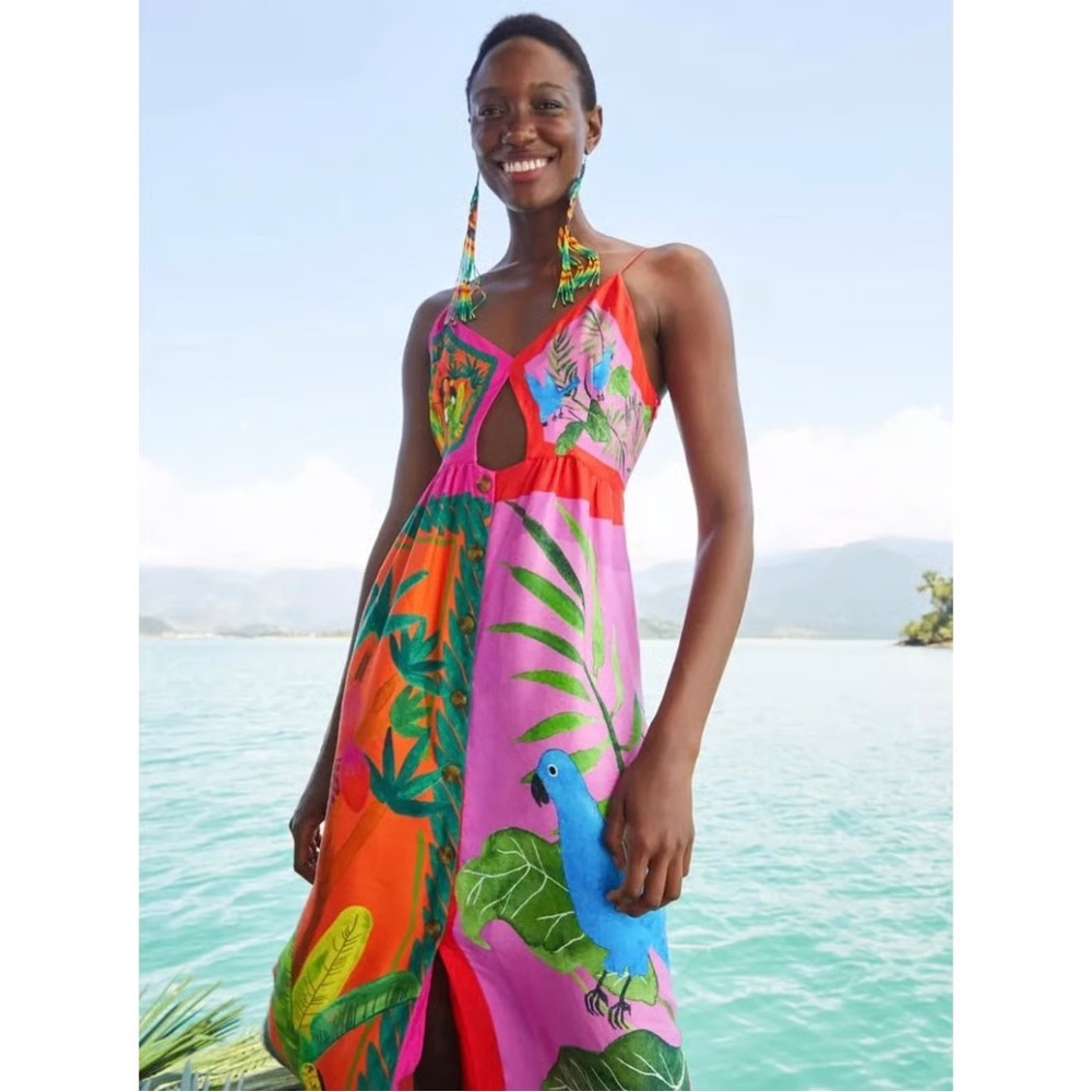 Farm Rio Bahia Girls Scarves Tropical Multicolor Dress